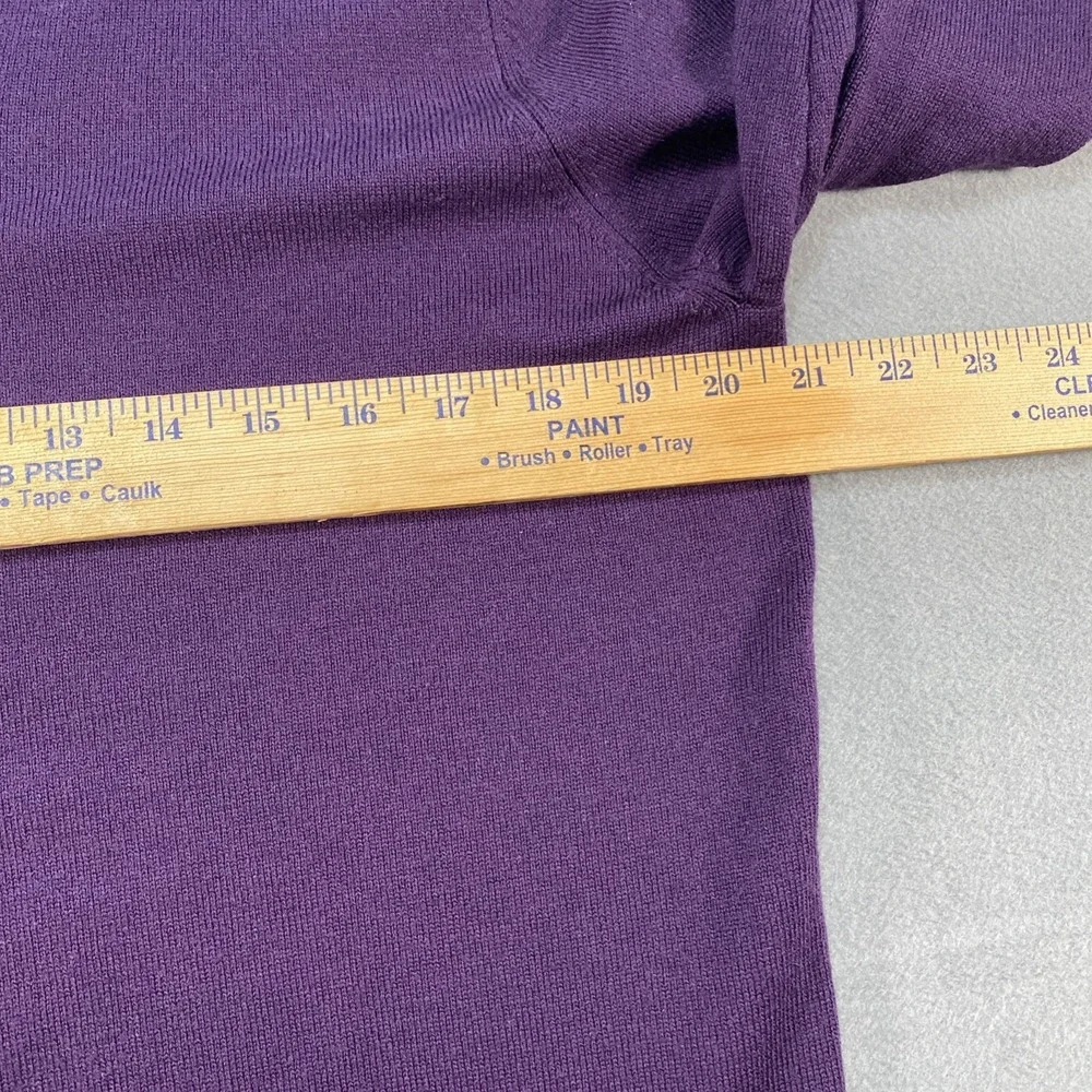 Brooks Brothers Mens Sweater V-Neck Purple Merino Wool Size Medium